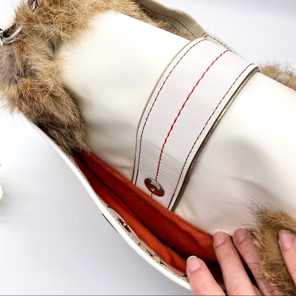 EUC COACH Fur Signature Ski Flap Shoulder Bag - Picture 11 of 16